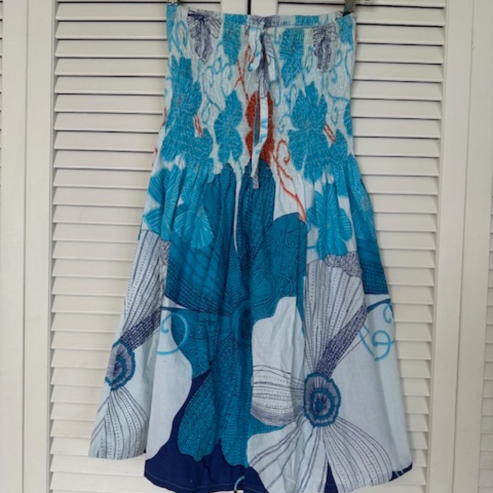 (NWOT)  WOMEN'S CYN SUNDRESS BY CYNTHIA MEHRA, STRAPLESS OR WITH NECK STRAP